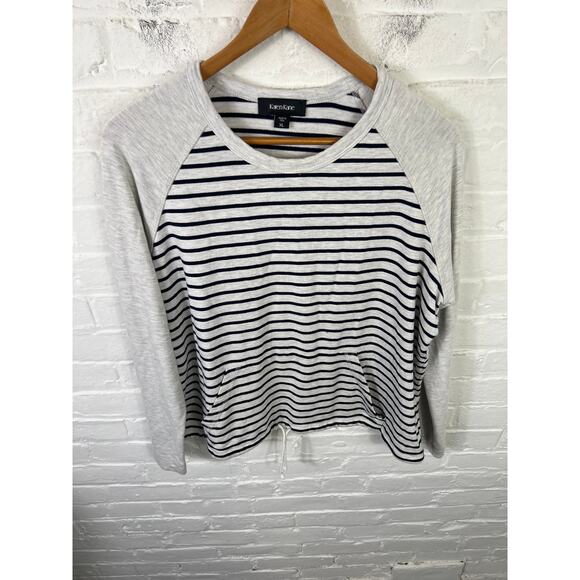 Karen Kane Women's Striped Long-Sleeve Pullover Sweater Gray/Black Size XL - Picture 1 of 5